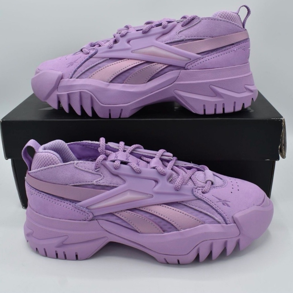 Light Purple Sneakers Reebok Womens Cardi B Club V2Purple Sneakers Shoes